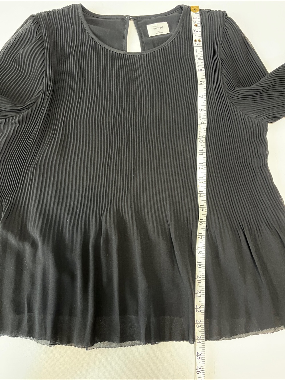 Wilfred Black Pleated Long Sleeve Blouse - Picture 7 of 7